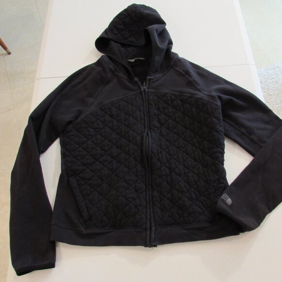North Face Black Quilted Hoodie Jacket Size Large - Picture 4 of 15